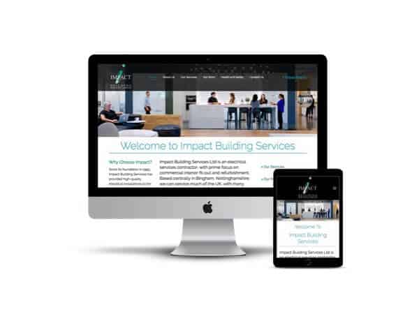 The website for impact building services focusing on Slide.