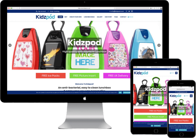 Ecommerce website design for Leicester-based Kiddopod.
