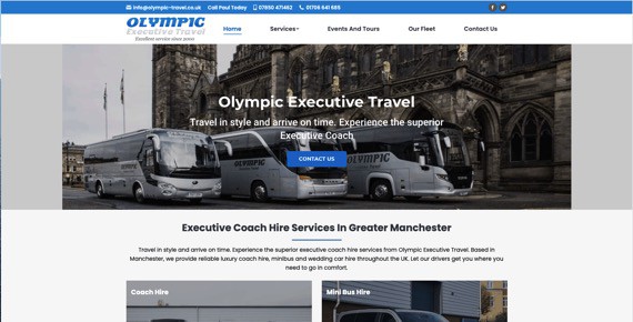 Leicester Websites designed and maintain the Olympic Executive Travel website.